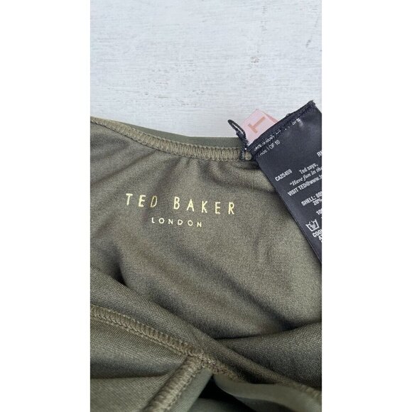 Ted Baker London Pikaa Halter one piece Swimsuit Khaki size 3 = US Size 8 - Picture 10 of 10